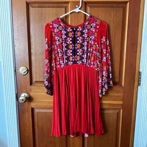 Ecote Floral Split Front Open Back Dress - Size M